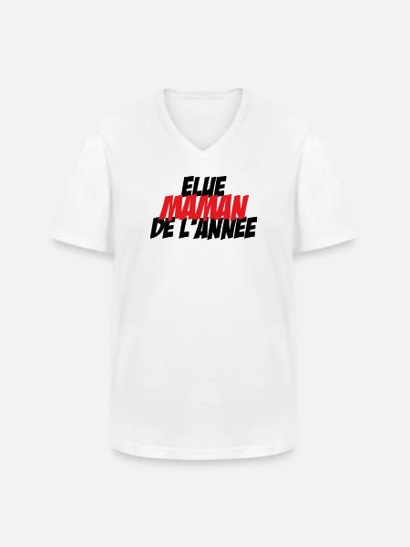 élue Maman de l'année - T-shirt col V Homme - blanc
