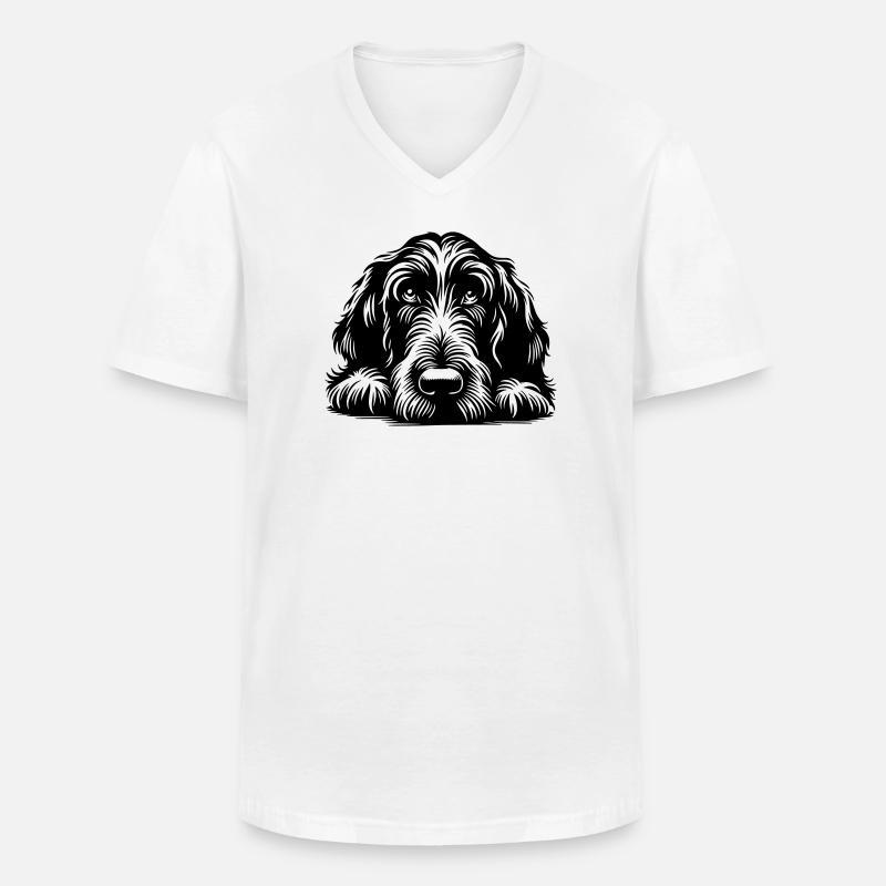 Spinone Italiano Kopf mit Pfoten - Männer-T-Shirt mit V-Ausschnitt - Weiß