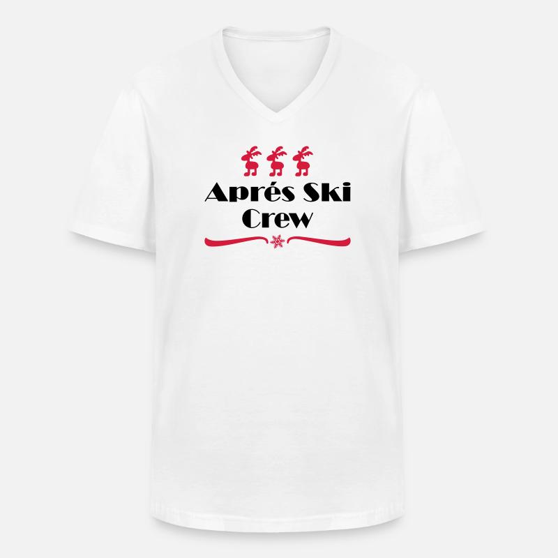 Apres ski - Männer-T-Shirt mit V-Ausschnitt - Weiß