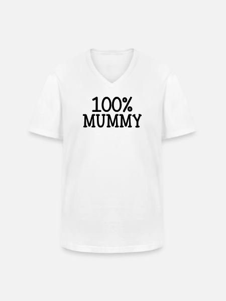 100% Mom - Mother's Day - Men's V-Neck T-Shirt - white