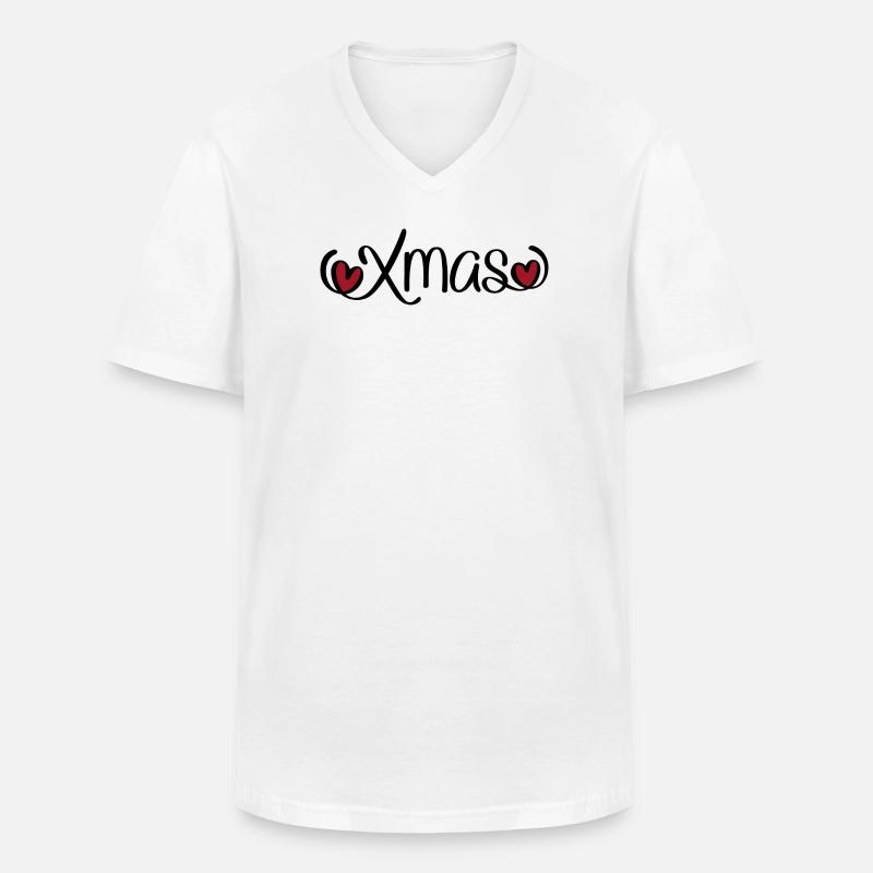 Weihnachten - Männer-T-Shirt mit V-Ausschnitt - Weiß