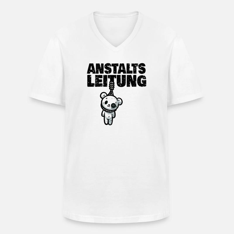 Anstaltsleitung Teddy - Männer-T-Shirt mit V-Ausschnitt - Weiß