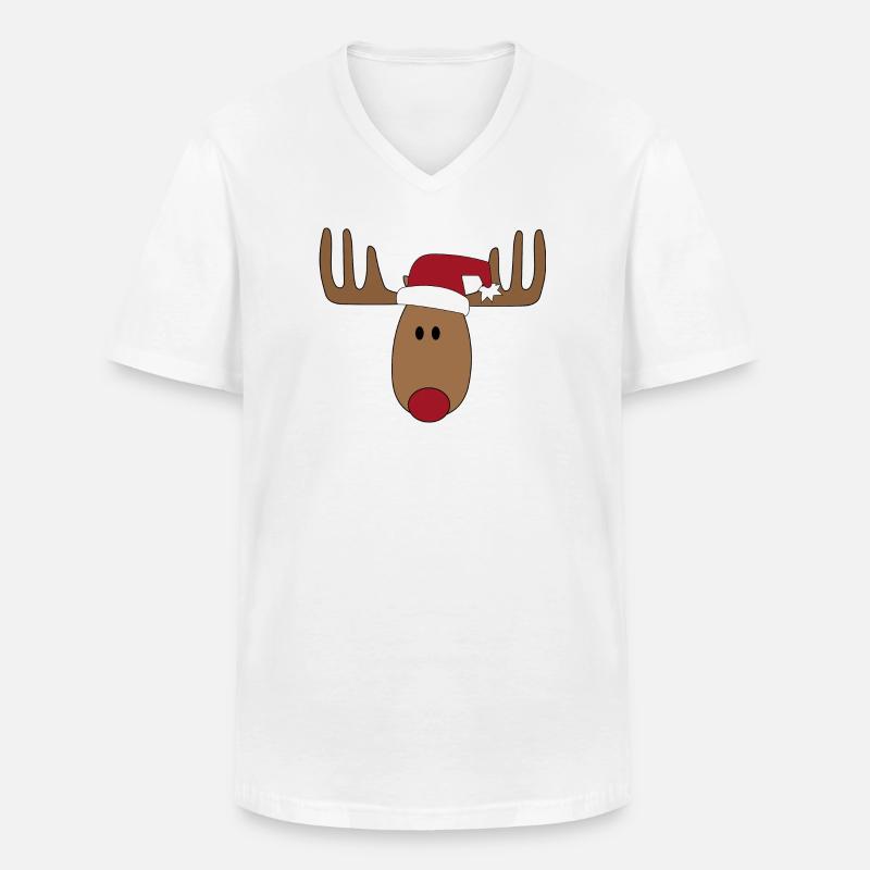 Weihnachten Elch - Männer-T-Shirt mit V-Ausschnitt - Weiß