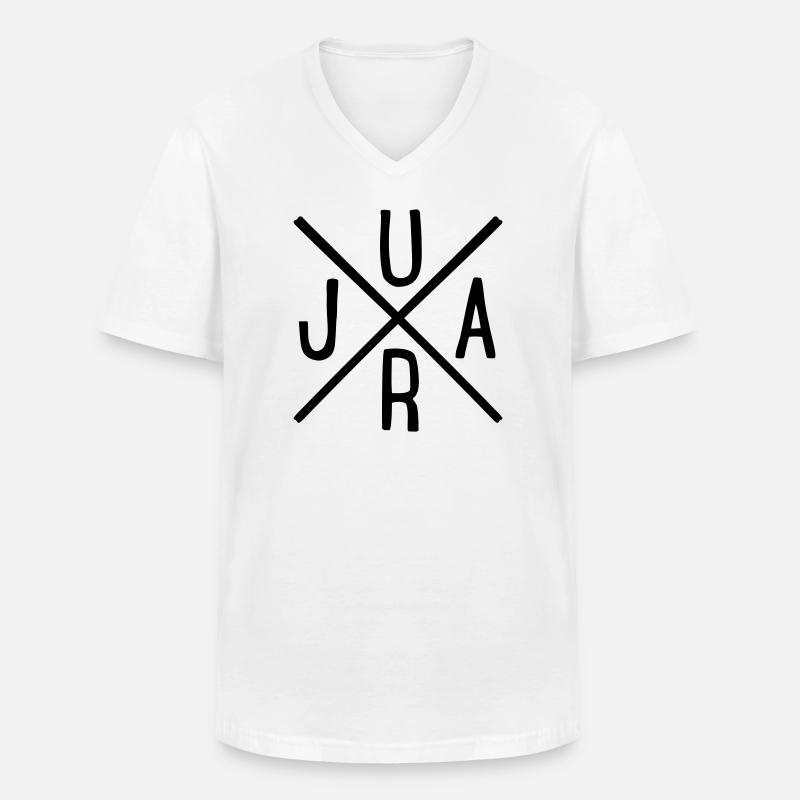 Jura - Männer-T-Shirt mit V-Ausschnitt - Weiß