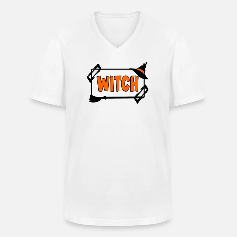 Halloween Kostüm Hexe - Männer-T-Shirt mit V-Ausschnitt - Weiß