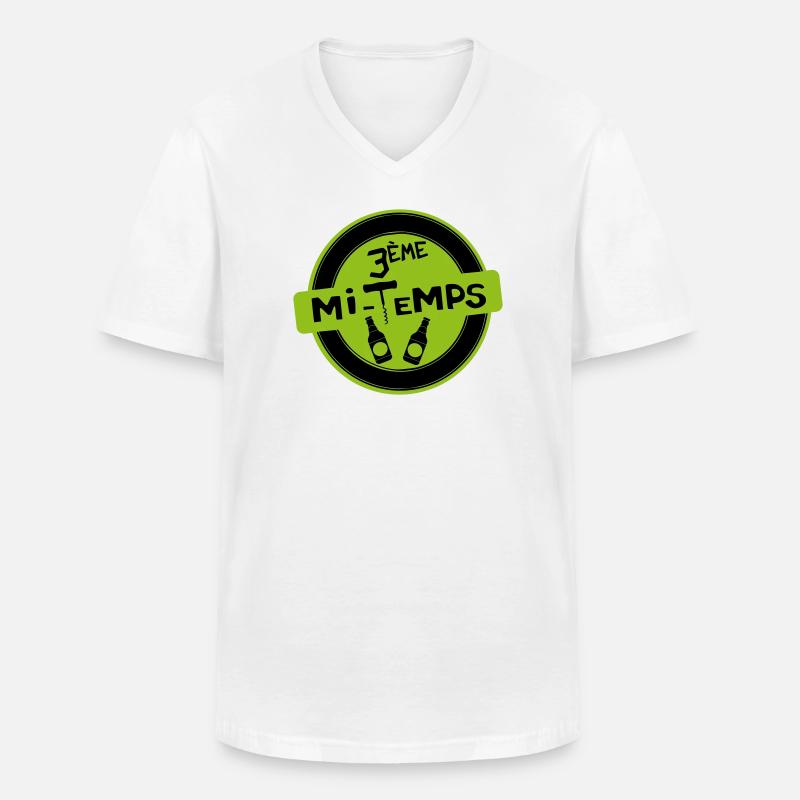 3. Halbzeit - Männer-T-Shirt mit V-Ausschnitt - Weiß