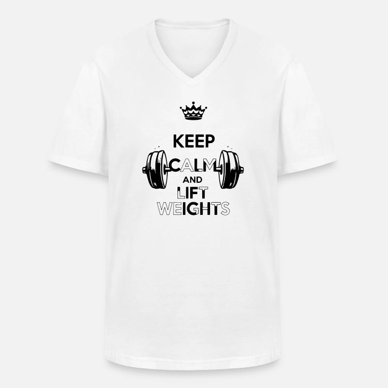 Keep Calm - Männer-T-Shirt mit V-Ausschnitt - Weiß