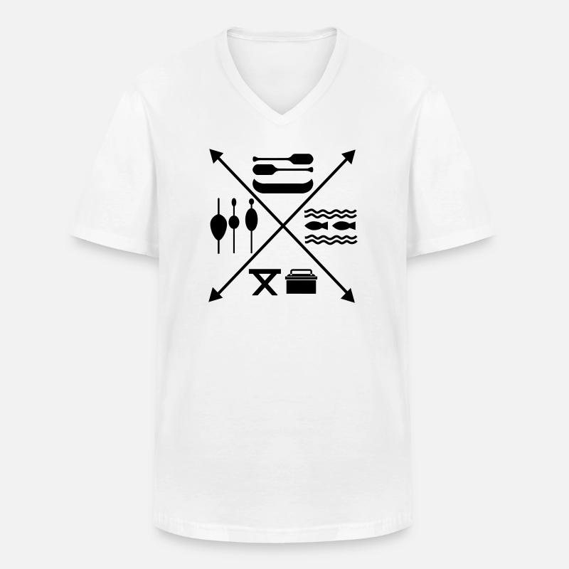 Angeln - Männer-T-Shirt mit V-Ausschnitt - Weiß
