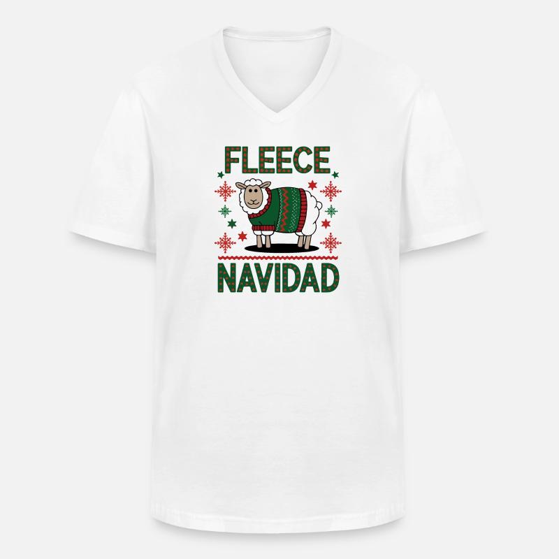 Festliches Schaf Weihnachten Pullover Design - Männer-T-Shirt mit V-Ausschnitt - Weiß