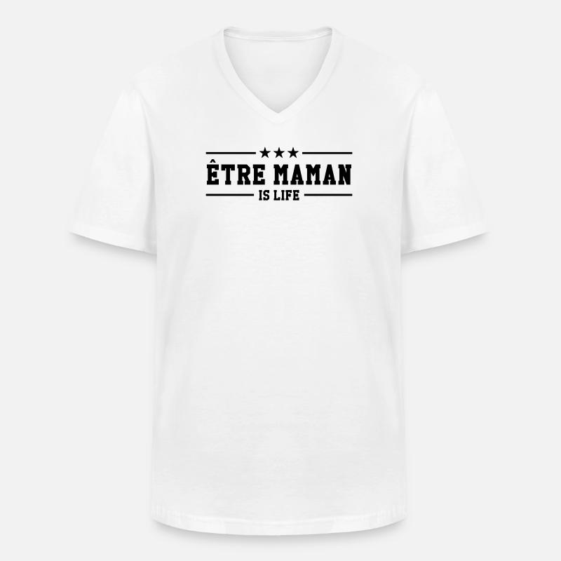 Mutter zu sein ist Leben - Männer-T-Shirt mit V-Ausschnitt - Weiß