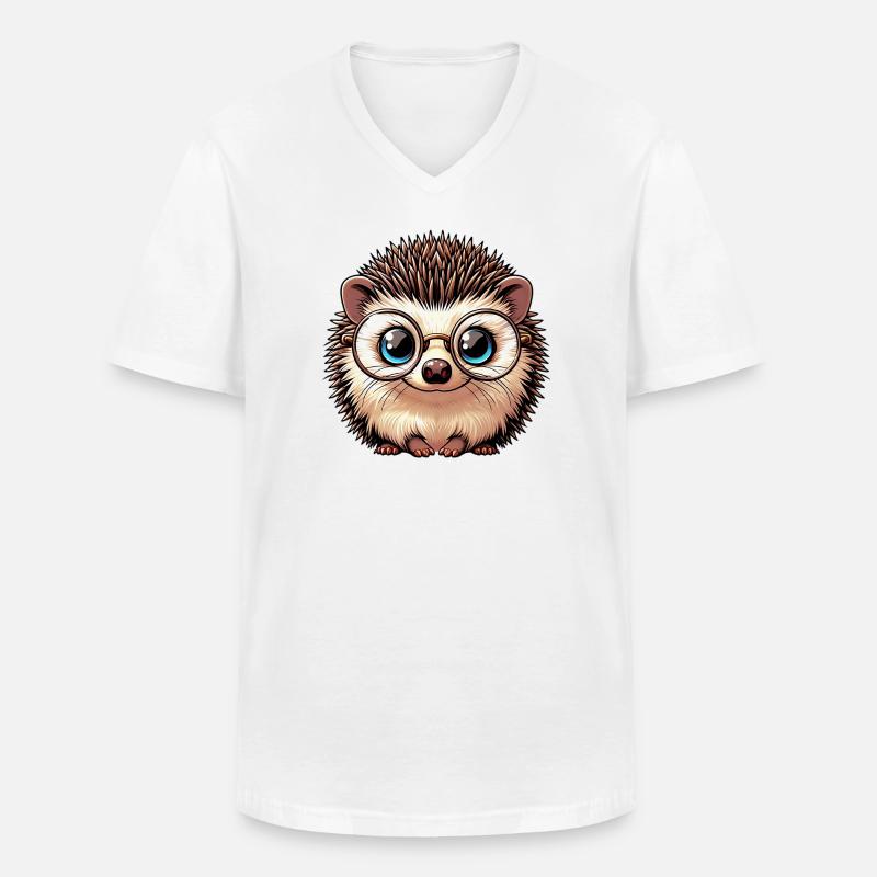 Igel - Männer-T-Shirt mit V-Ausschnitt - Weiß