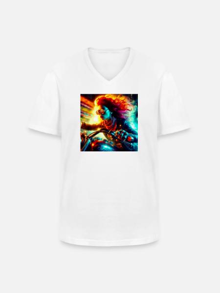 Cyberpunk Moto - Men's V-Neck T-Shirt - white