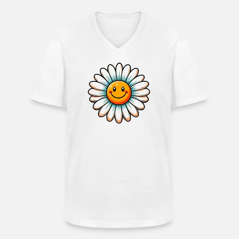 Gänseblümchen - Männer-T-Shirt mit V-Ausschnitt - Weiß