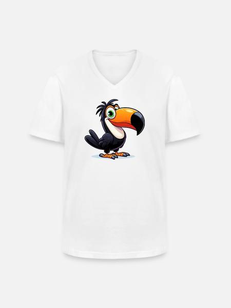 Toucan - Men's V-Neck T-Shirt - white