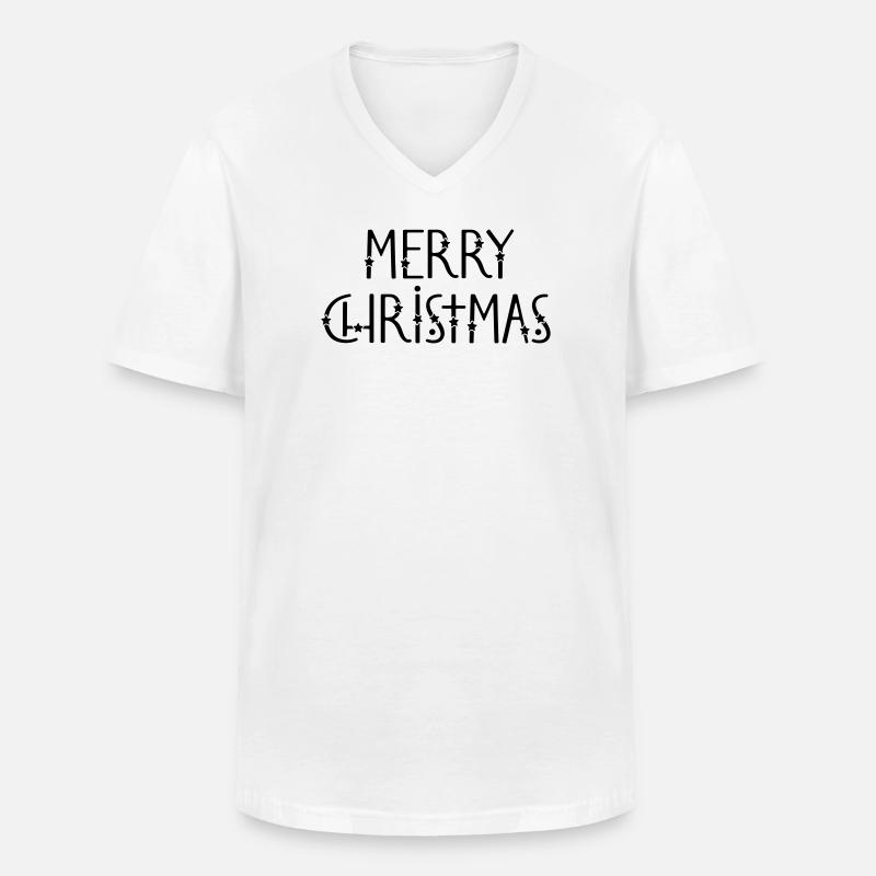 merry christmas - Männer-T-Shirt mit V-Ausschnitt - Weiß
