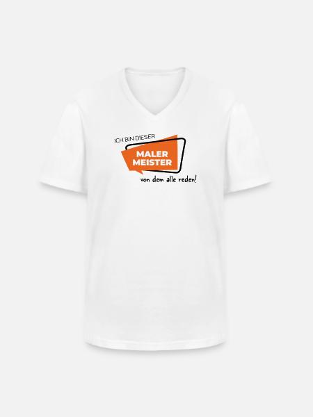 Malermeister - Männer-T-Shirt mit V-Ausschnitt - Weiß