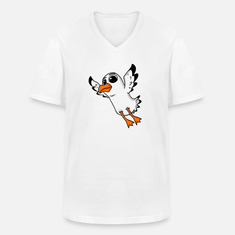 Möwe Vogel - Männer-T-Shirt mit V-Ausschnitt - Weiß
