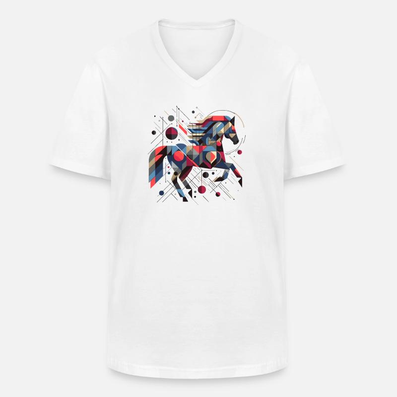 Abstraktes Tier Pferd 2 - Männer-T-Shirt mit V-Ausschnitt - Weiß