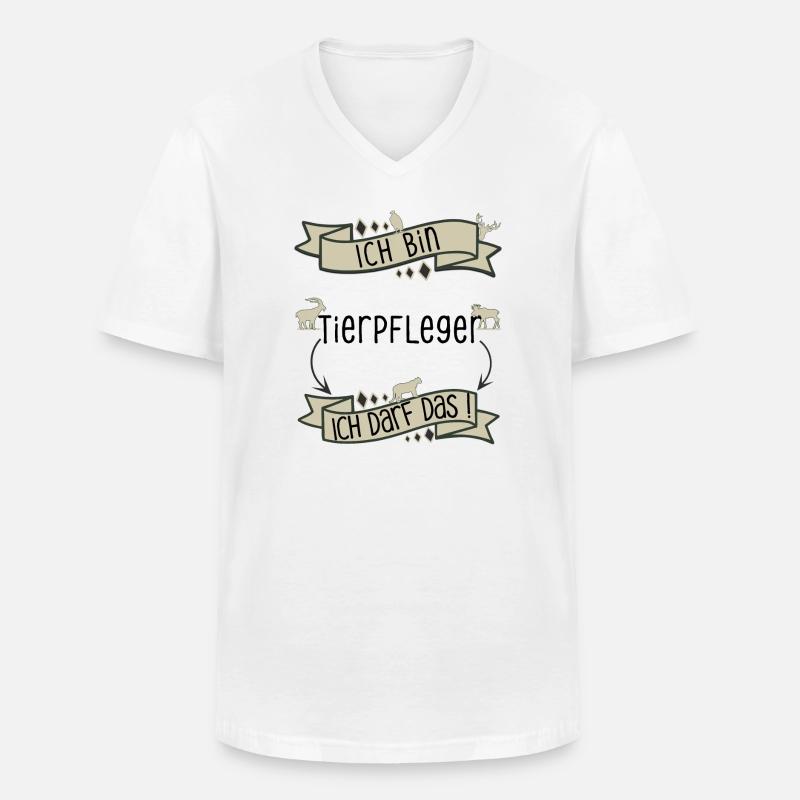 Lustiger Tierpfleger Spruch - ich darf das! - Männer-T-Shirt mit V-Ausschnitt - Weiß