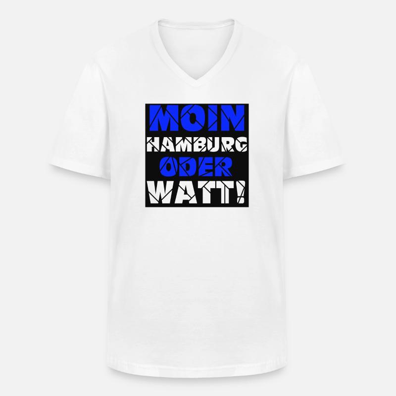 Hamburg , Moin oder watt (25) - Männer-T-Shirt mit V-Ausschnitt - Weiß