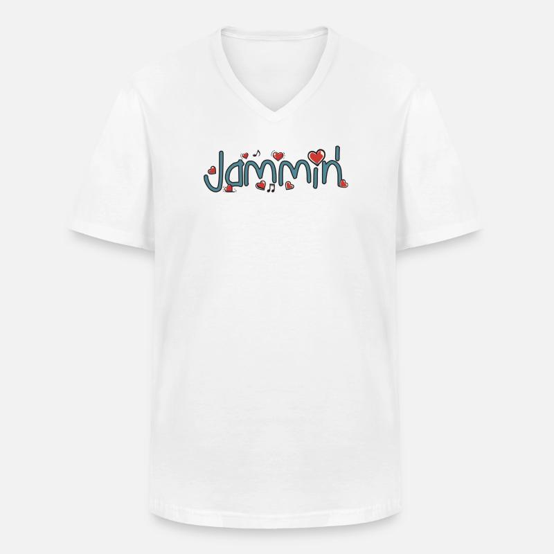 Jammin' - T-shirt col V Homme - blanc