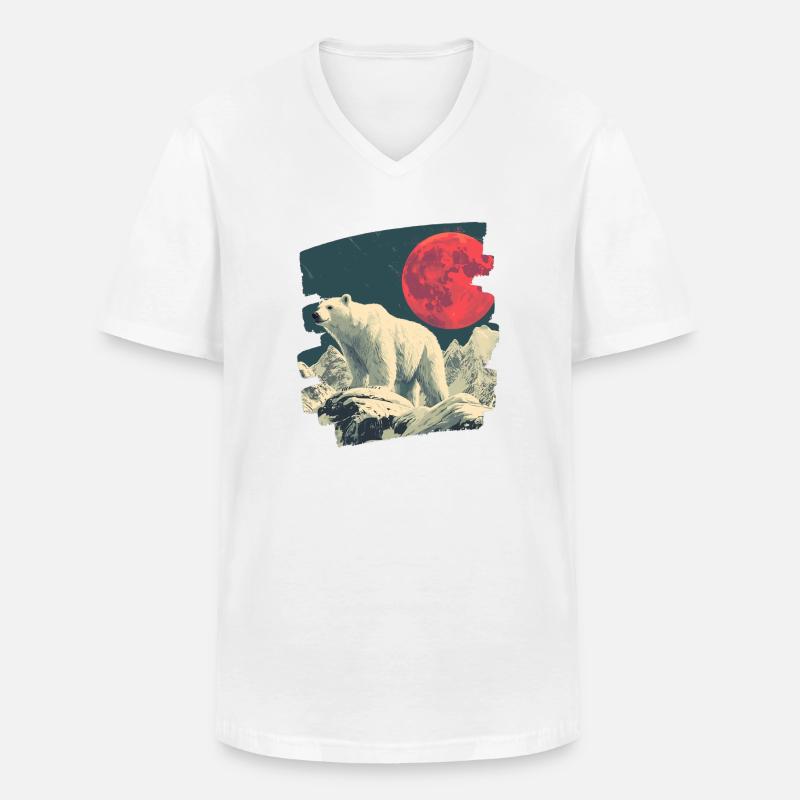 Eisiger Bär - Männer-T-Shirt mit V-Ausschnitt - Weiß