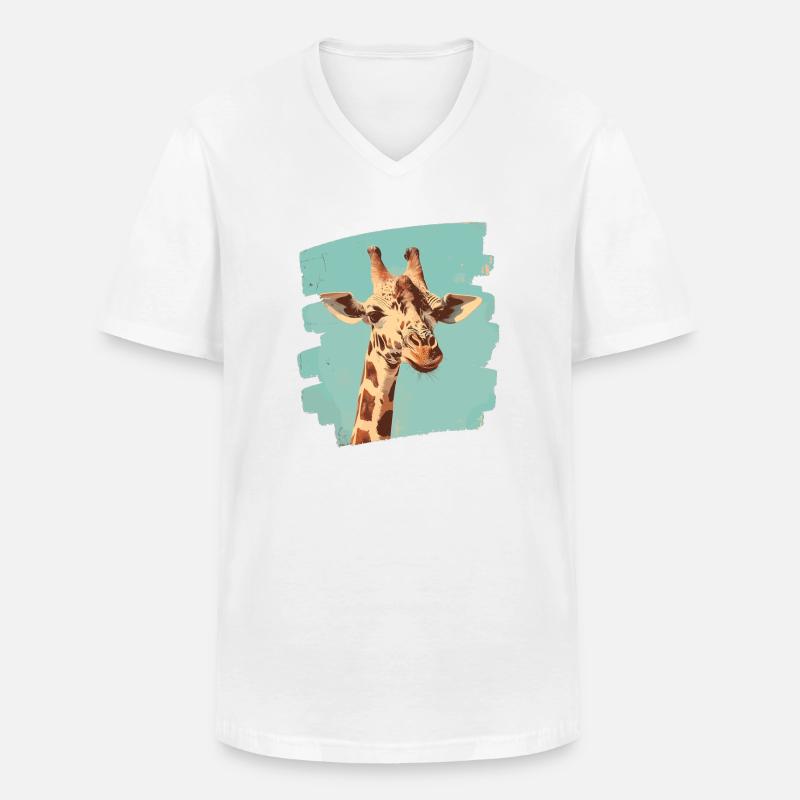Giraffe - Männer-T-Shirt mit V-Ausschnitt - Weiß