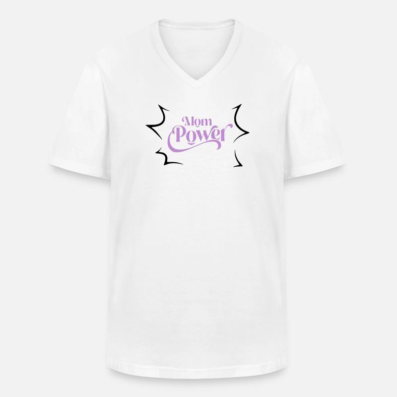Mama-Macht - Männer-T-Shirt mit V-Ausschnitt - Weiß