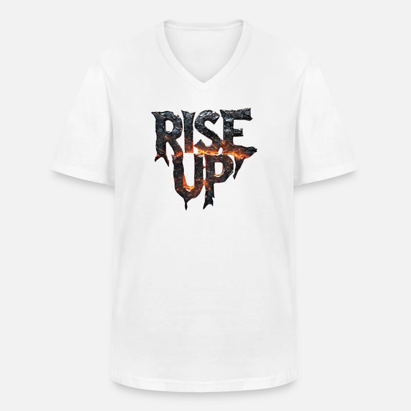 Feuriger Stempel mit Lava-Effekt - Männer-T-Shirt mit V-Ausschnitt - Weiß