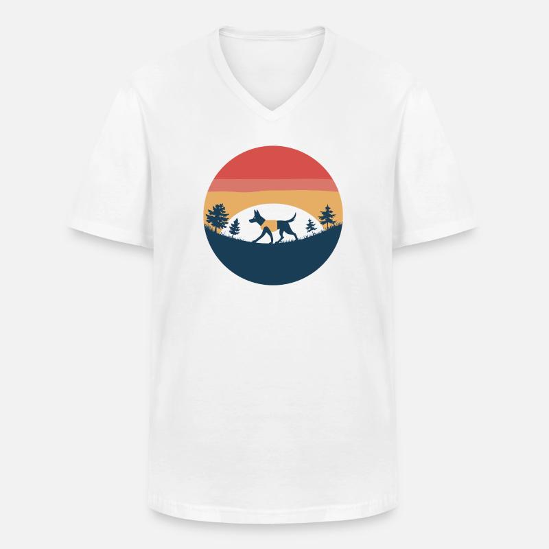 Hundewanderer - Männer-T-Shirt mit V-Ausschnitt - Weiß