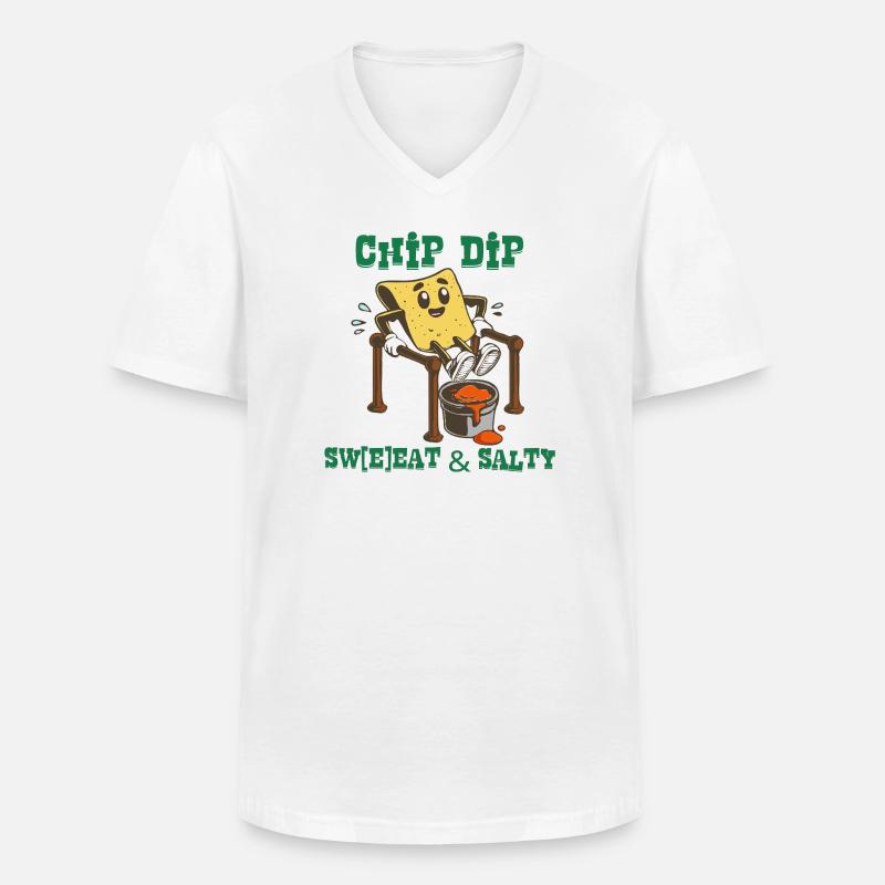 ChipsDip - Männer-T-Shirt mit V-Ausschnitt - Weiß