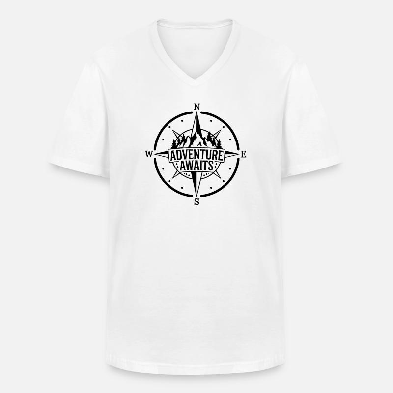 Berge - Das Abenteuer wartet auf Sie - Männer-T-Shirt mit V-Ausschnitt - Weiß