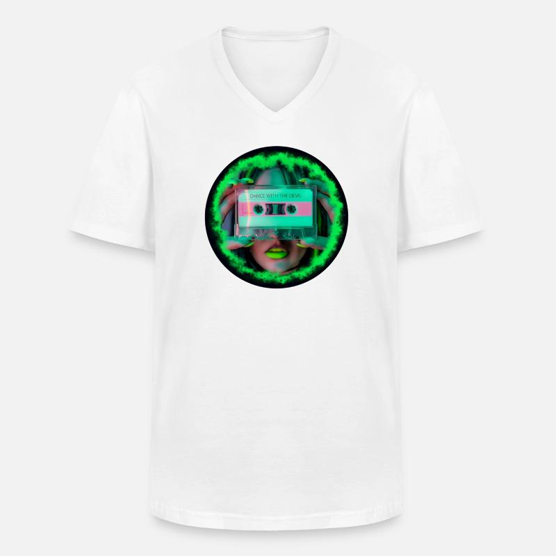 Dance with the Devil V2 - Männer-T-Shirt mit V-Ausschnitt - Weiß