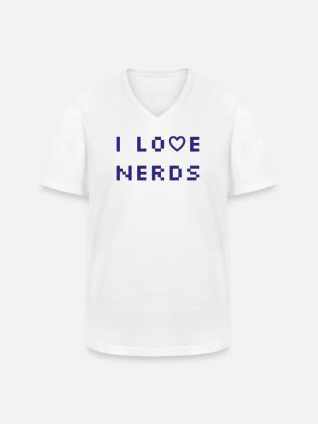 J’adore les nerds - T-shirt col V Homme - blanc