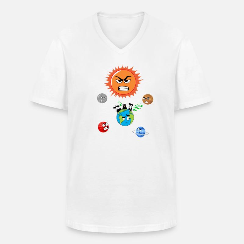 Verschmutzung der Erde - Männer-T-Shirt mit V-Ausschnitt - Weiß