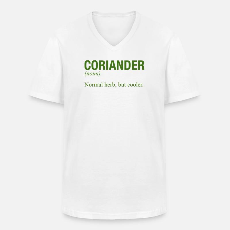 CORIANDER - Männer-T-Shirt mit V-Ausschnitt - Weiß