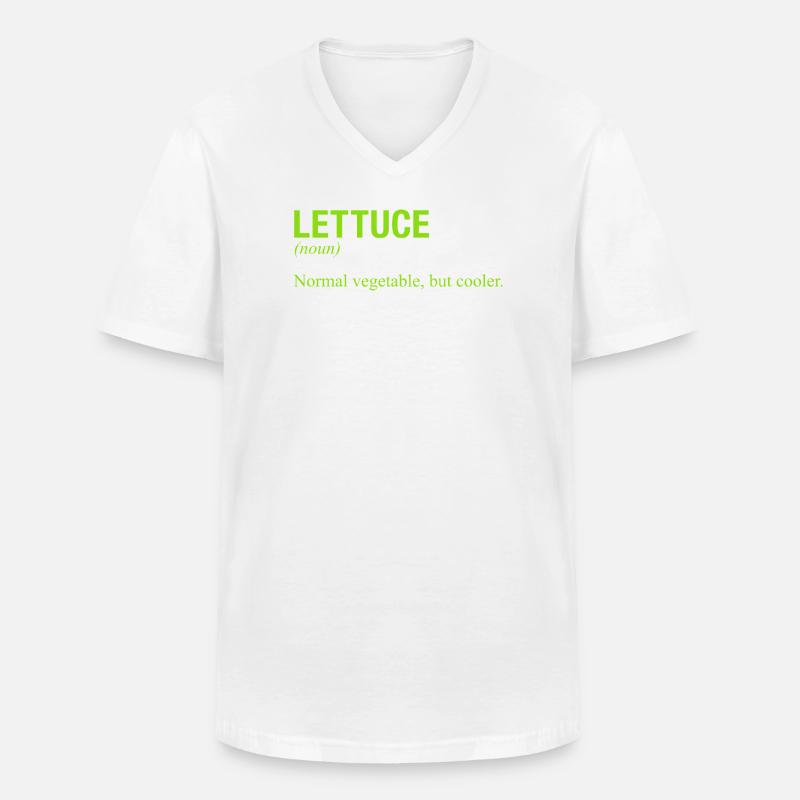 LETTUCE - Männer-T-Shirt mit V-Ausschnitt - Weiß
