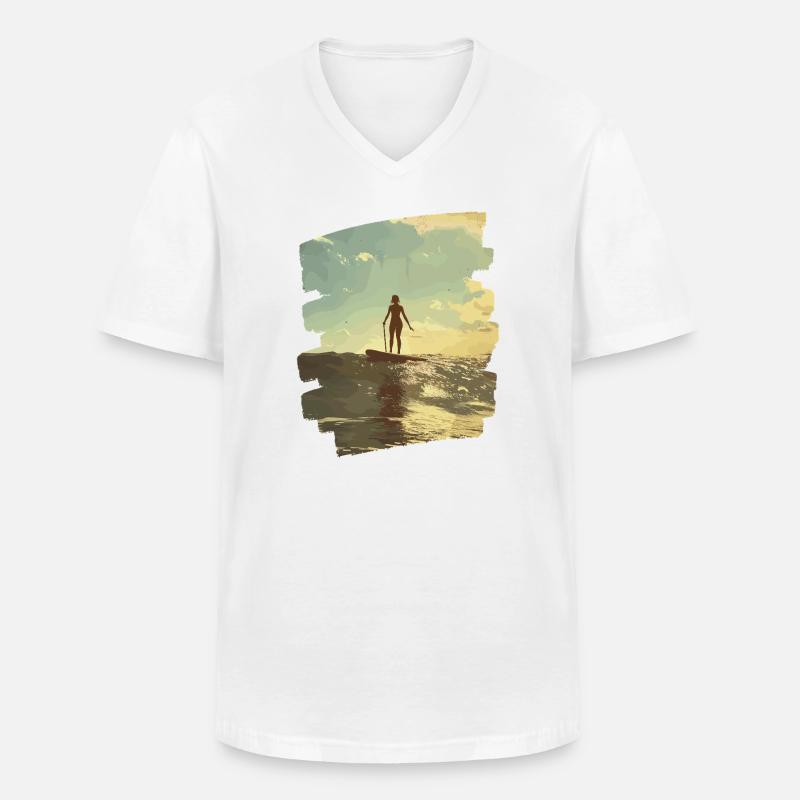 Stand-up-paddle SUP - Männer-T-Shirt mit V-Ausschnitt - Weiß