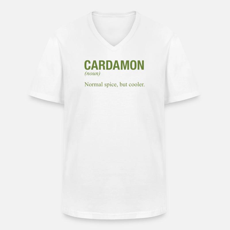 CARDAMON Kardamom - Männer-T-Shirt mit V-Ausschnitt - Weiß