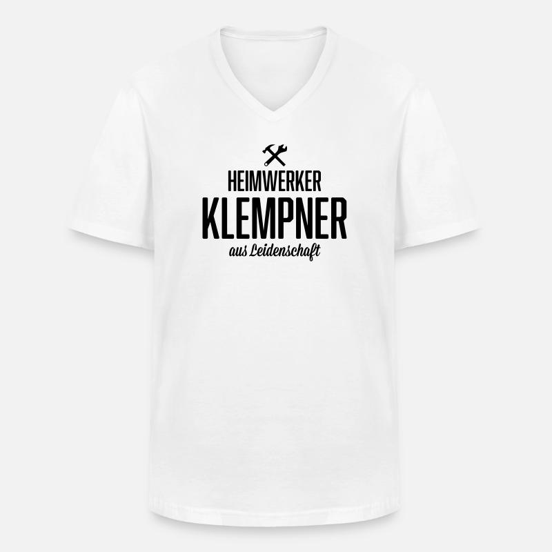 Heimwerker Klempner - Männer-T-Shirt mit V-Ausschnitt - Weiß