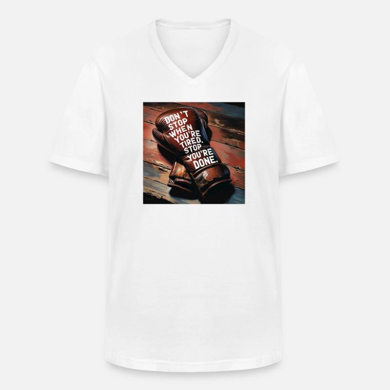 Kampfgeist auf Boxhandschuh - Männer-T-Shirt mit V-Ausschnitt - Weiß