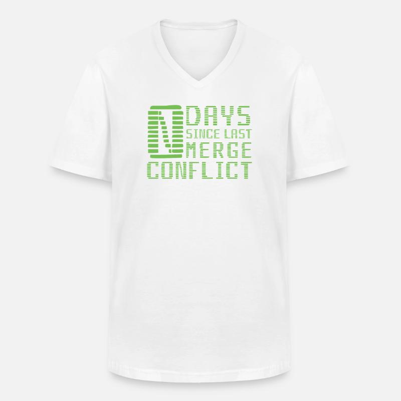 Merge Conflict Software Developer Entwickler Geek - Männer-T-Shirt mit V-Ausschnitt - Weiß