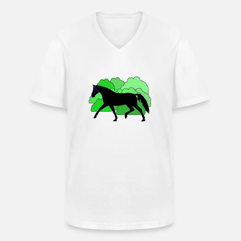 Pferd Pferde Rappe - Männer-T-Shirt mit V-Ausschnitt - Weiß