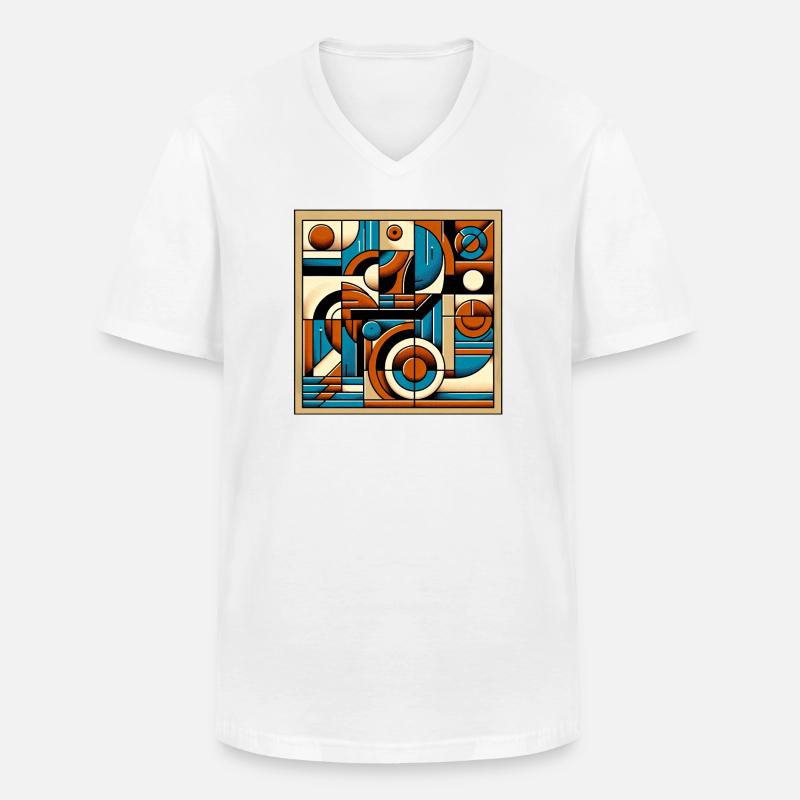 Retro Muster - Männer-T-Shirt mit V-Ausschnitt - Weiß
