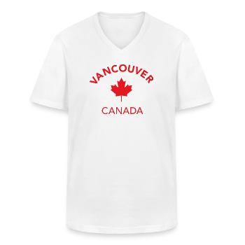 VANCOUVER CANADA - Männer-T-Shirt mit V-Ausschnitt - Weiß - Vorne - AI Model Male 185 light (185cm)