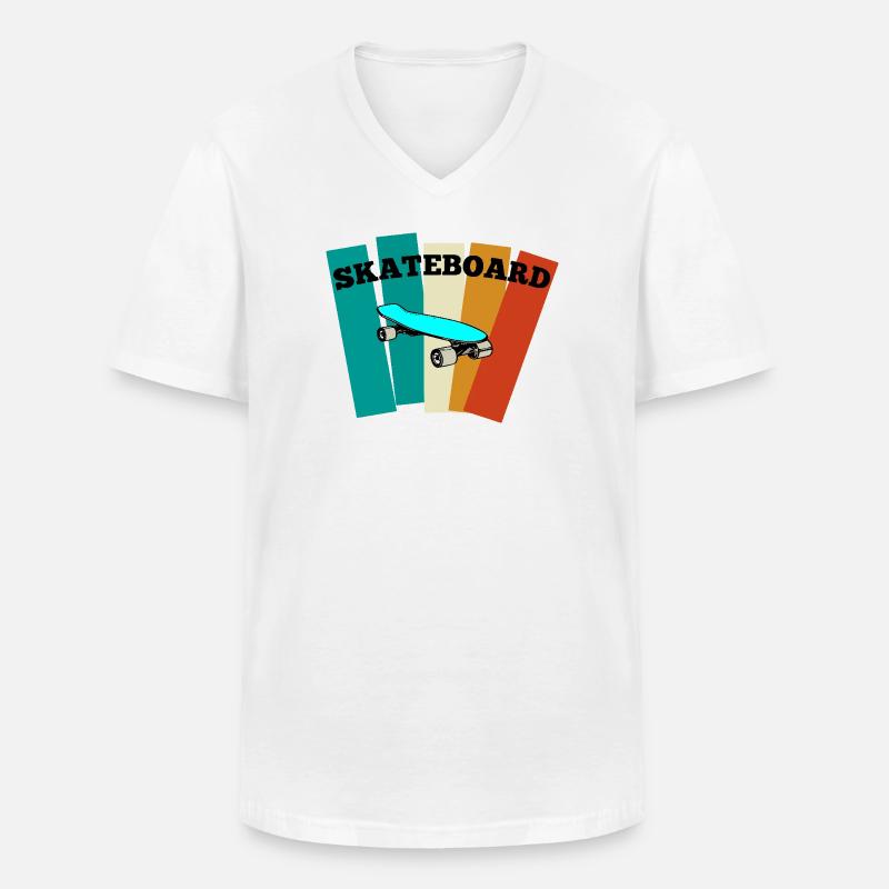 Skateboard - Men's V-Neck T-Shirt - white