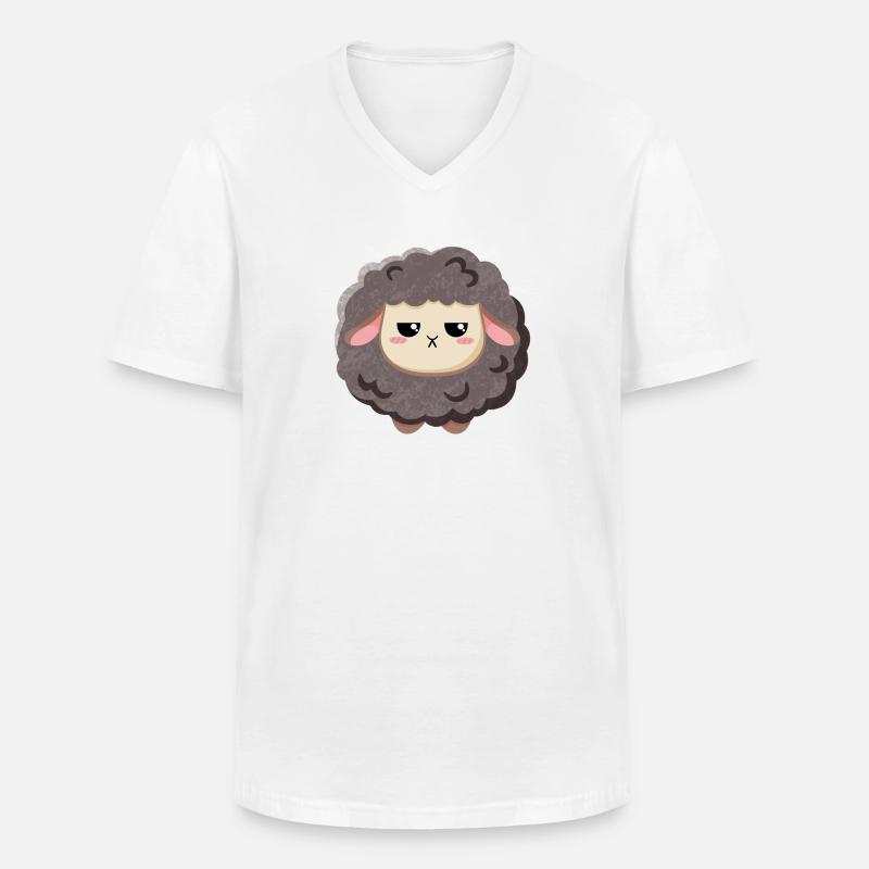 Schwarzes Schaf - grimmig und süß - Männer-T-Shirt mit V-Ausschnitt - Weiß