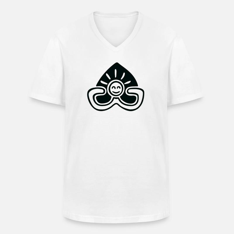 Relax and Smile - Männer-T-Shirt mit V-Ausschnitt - Weiß
