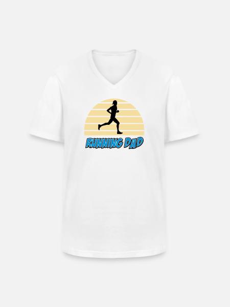 Running dad - T-shirt col V Homme - blanc