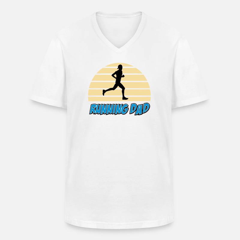 Running dad - Men's V-Neck T-Shirt - white